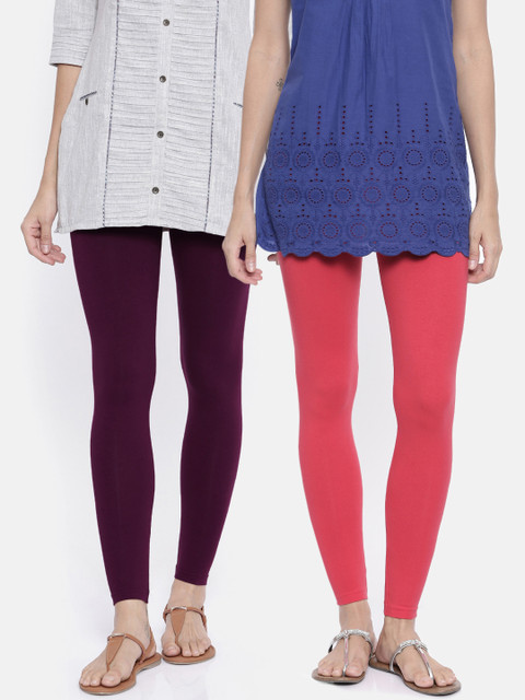 

Bitz Women Pack Of 2 Ankle-Length Leggings, Coral