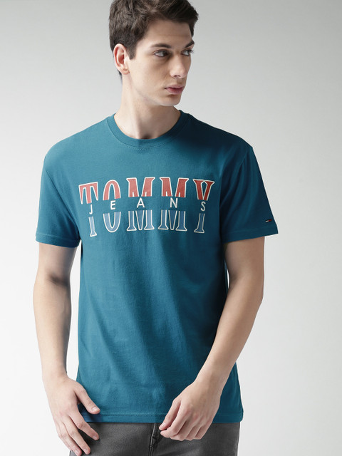 

Tommy Hilfiger Men Blue Printed Round Neck T-shirt
