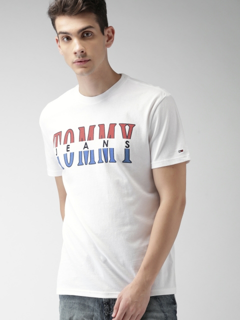 

Tommy Hilfiger Men White Printed Round Neck T-shirt