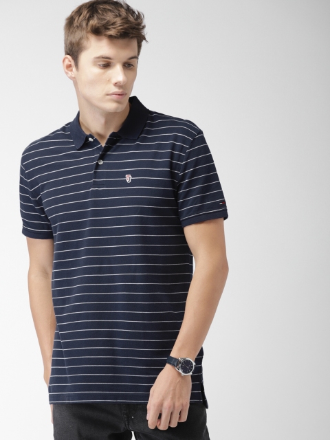 

Tommy Hilfiger Men Blue Striped Polo T-shirt