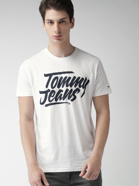 

Tommy Hilfiger Men White Printed Round Neck T-shirt