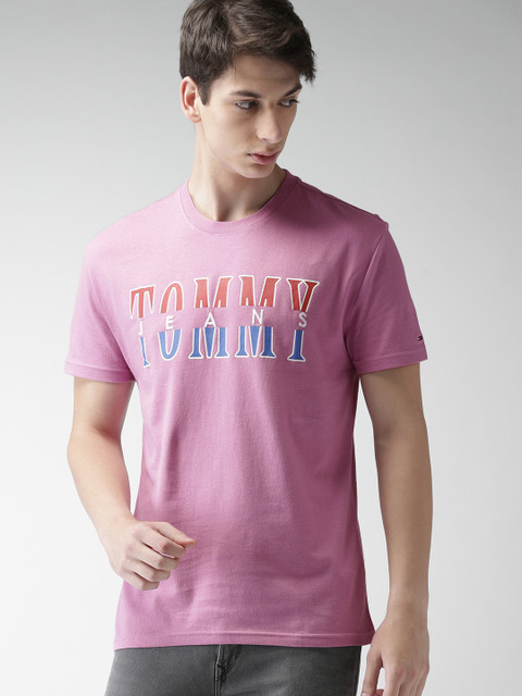 

Tommy Hilfiger Men Lavender Printed Round Neck T-shirt