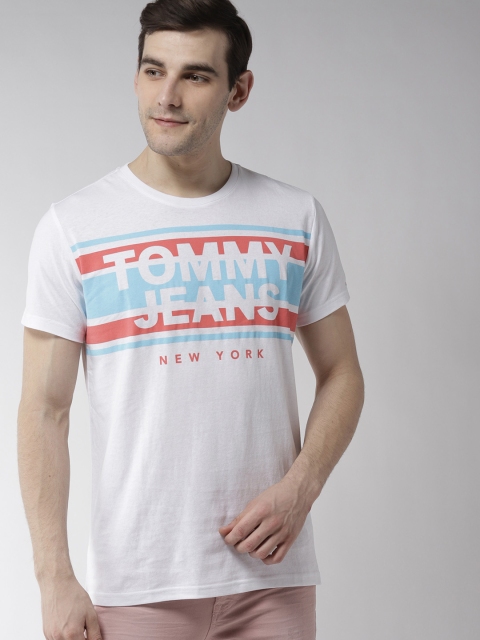 

Tommy Hilfiger Men White Printed Round Neck T-shirt