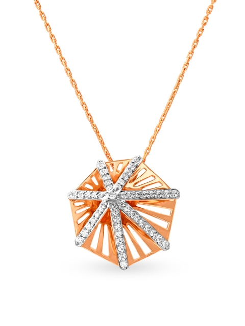 

Mia Glam by Tanishq 14KT Rose Gold Cubic Zirconia Circular Design Pendant