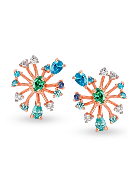 

Mia Glam by Tanishq 14KT Rose Gold Cubic Zirconia Stud Earrings
