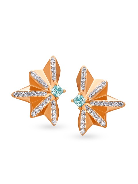 

Mia Glam by Tanishq 14KT Rose Gold Cubic Zirconia Stud Earrings