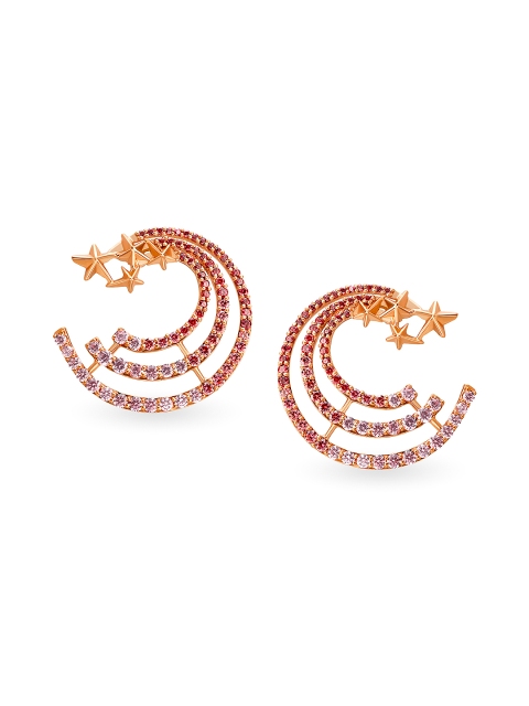 

Mia by Tanishq 14-Karat Yellow and Rose Gold Cubic Zirconia Stud Earrings