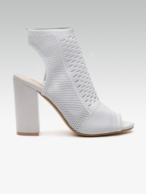 

ELLE Women Grey Woven Design Block Heels