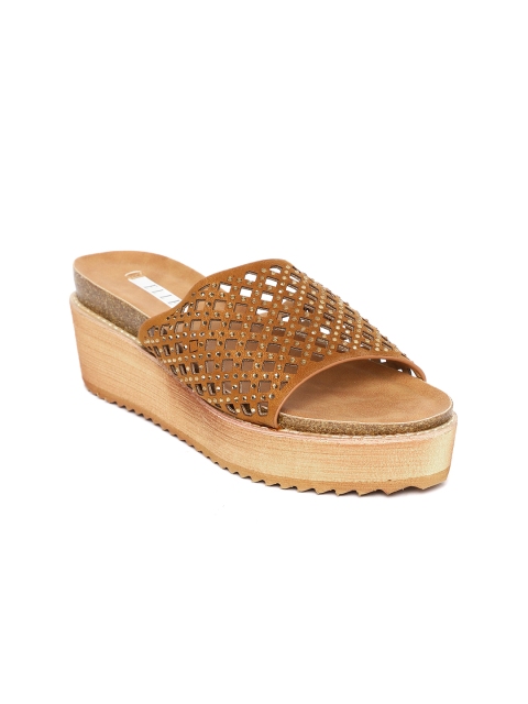 

ELLE Women Brown Embellished Flatforms