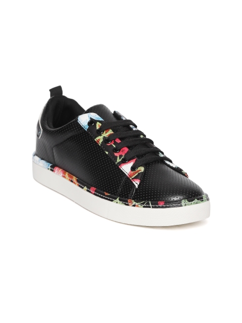 

ELLE Women Black Textured Sneakers