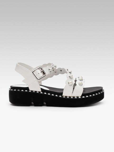

ELLE Women White Embellished Flatforms