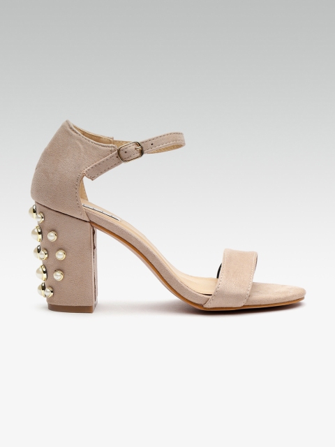 

ELLE Women Beige Solid Block Heels