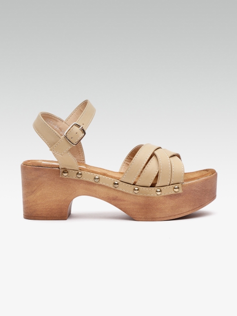 

ELLE Women Beige Solid Platform Heels