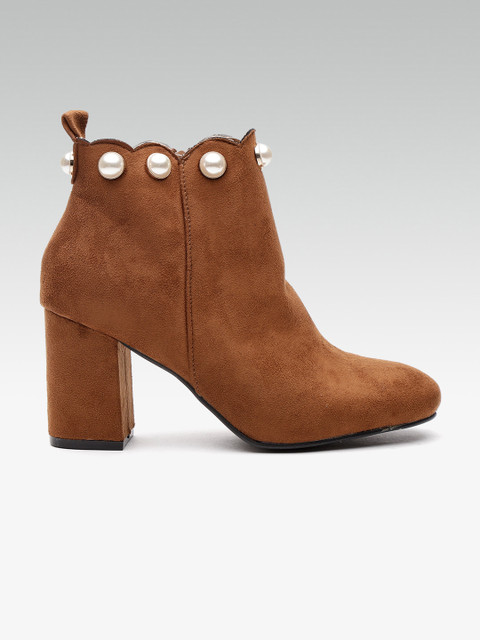 

ELLE Women Brown Solid Heeled Boots