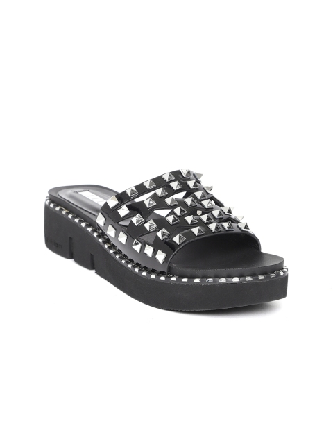 

ELLE Women Black Embellished Flatforms