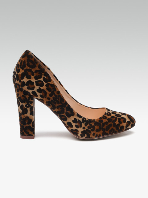 

ELLE Women Brown & Black Leopard Print Pumps