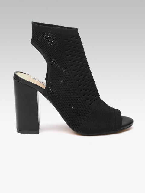 

ELLE Women Black Woven Design Heels