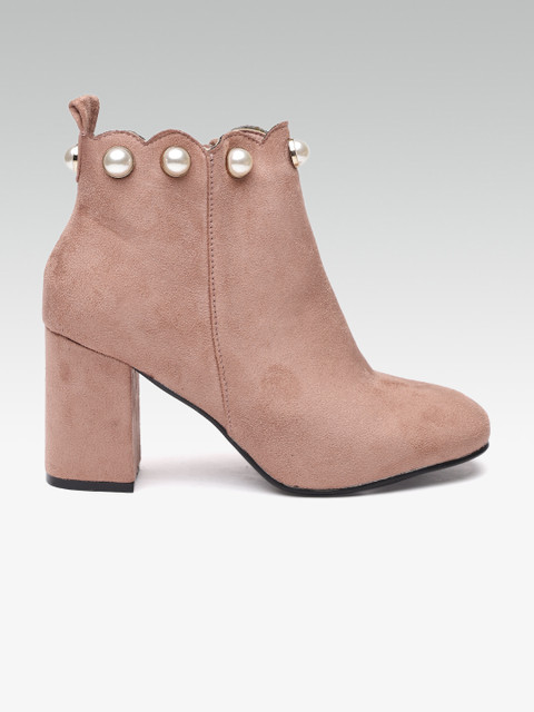 

ELLE Women Dusty Pink Solid Heeled Boots