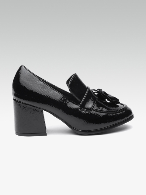 

ELLE Women Black Solid Pumps with TassELLEd Detail