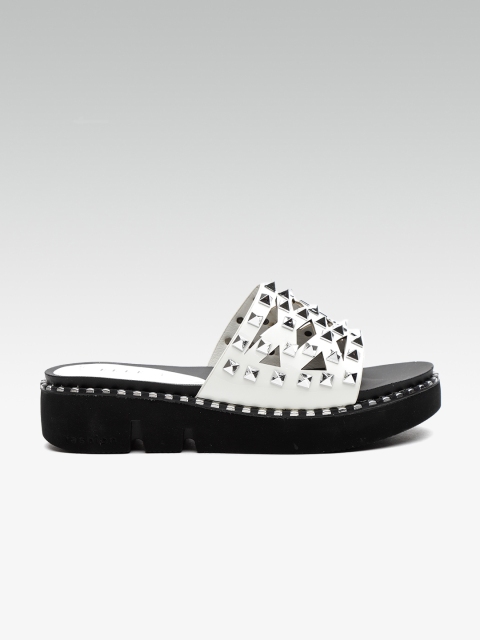 

ELLE Women White Studded Flatforms