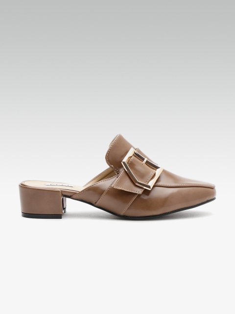 

ELLE Women Brown Solid Heeled Mules