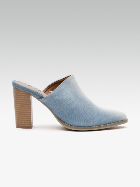 

ELLE Women Blue Washed Denim Mules