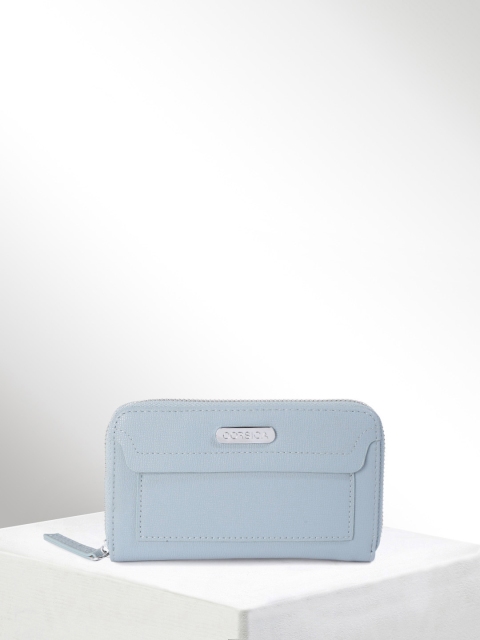 

CORSICA Women Blue Solid Zip Around Wallet