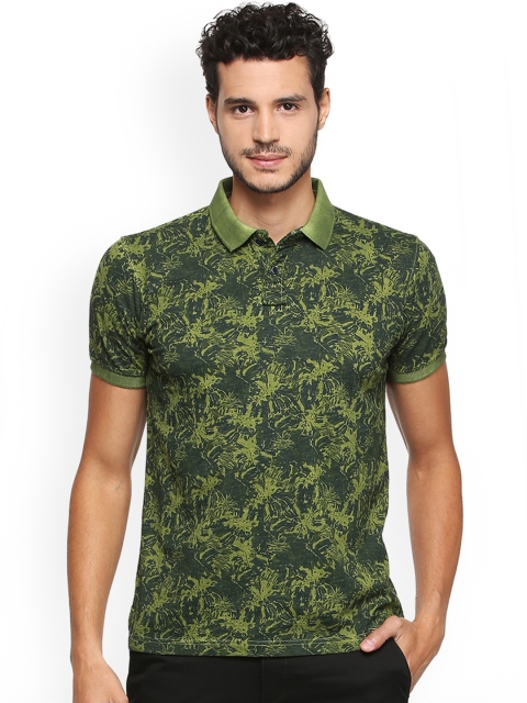 

Peter England Casuals Men Green Printed Polo Collar T-shirt