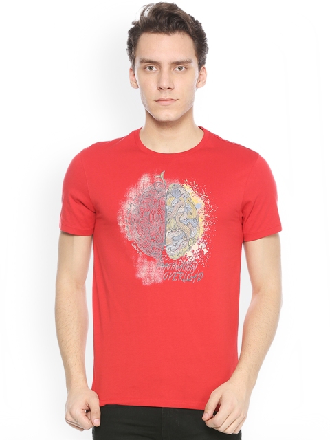

Peter England Casuals Men Printed T-shirt, Red