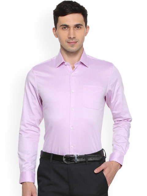 

Peter England Elite Men White & Lavender Formal Printed Shirt