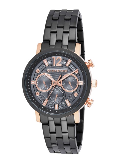 

GIORDANO Men Grey & Black Multifunctional Watch 1933-22