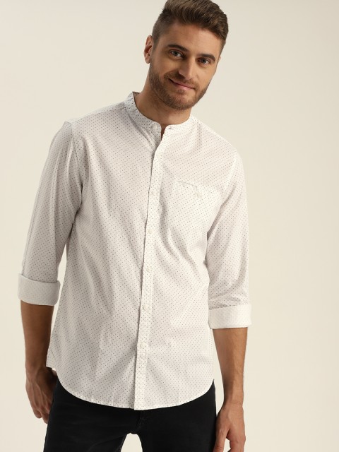 

Sztori Plus Size Men White Printed Casual Shirt