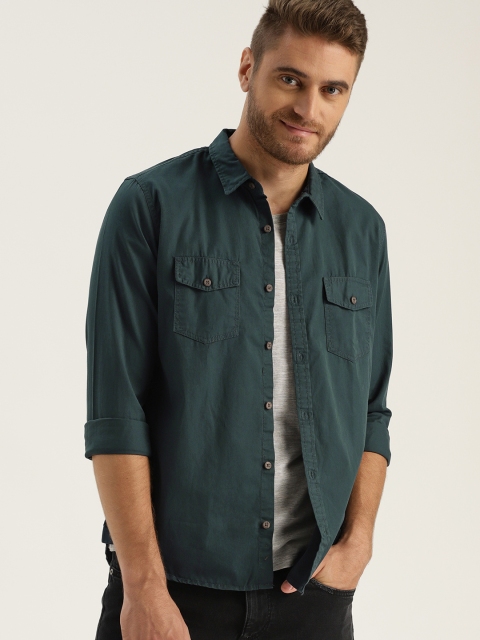 

Sztori Plus Size Men Blue Solid Casual Shirt