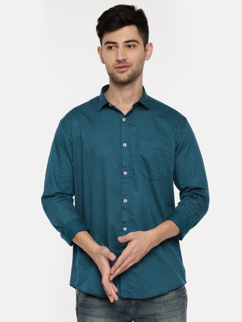 

Independence Club Men Blue Slim Fit Printed Casual Shirt