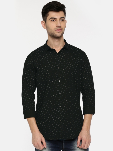 

Independence Club Men Black Slim Fit Printed Casual Shirt