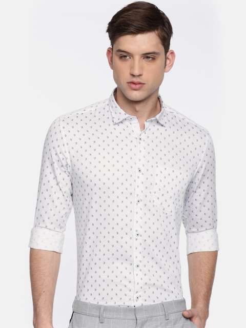 

Independence Club Men Off-White Slim Fit Printed Casual Shirt