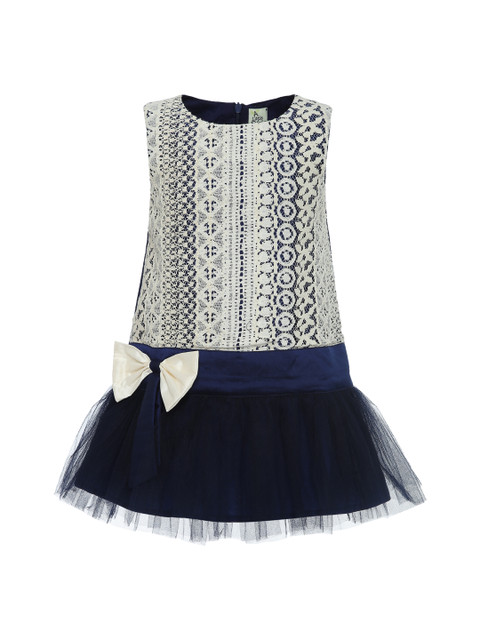 

A Little Fable Girls Navy Blue & White Lace Amber Dress