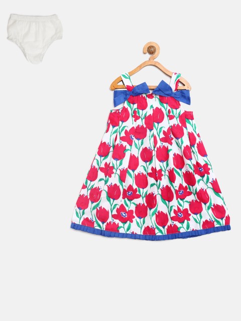

Nauti Nati Girls Off-White & Pink Printed A-Line Dress