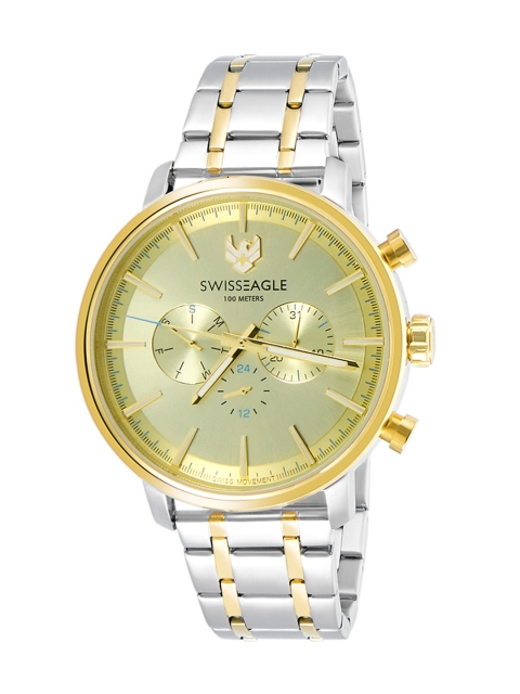 

Swiss Eagle Men Gold-Toned & Silver-Toned Multifunctional Watch SE-9144-55