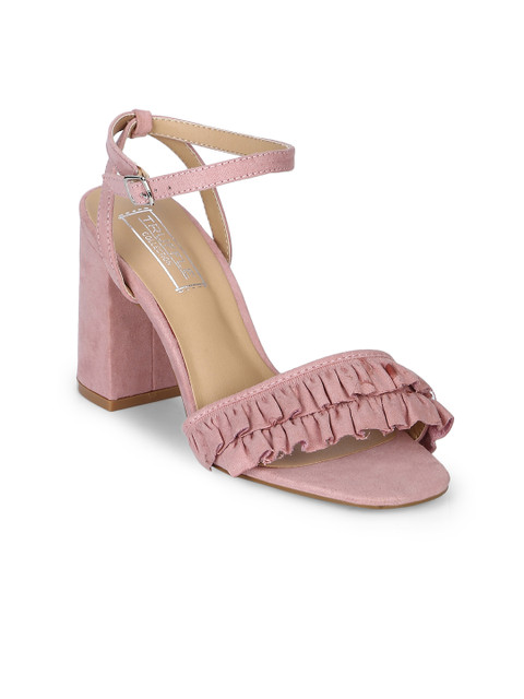 

Truffle Collection Women Pink Solid Sandals