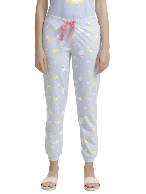 

Zivame Women Blue Printed Pyjamas
