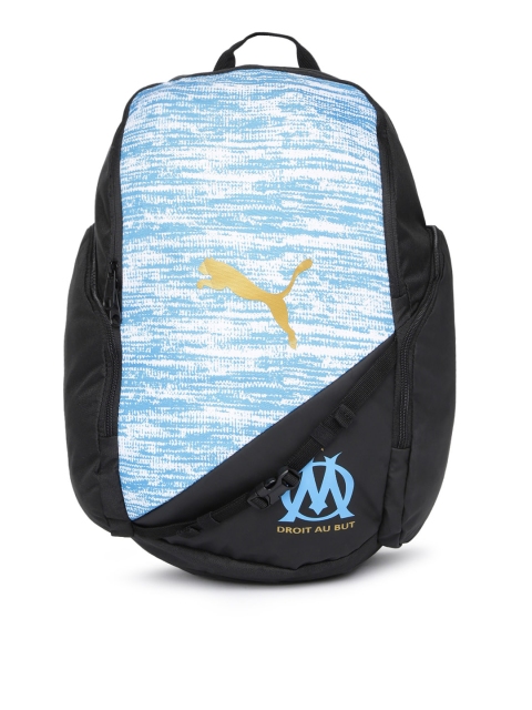 

Puma Unisex Blue & Black Textured Backpack