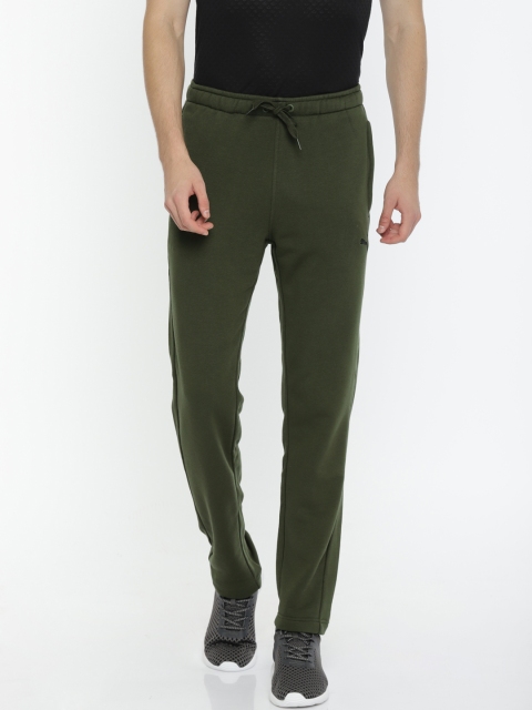 

Puma Men Olive Green India Zippered Terry Regular Fit Solid Track Pants