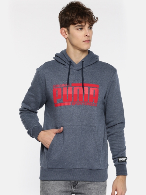 

Puma Men Blue Printed Athletics Hoody Sweatshirt