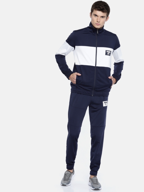

Puma Men Navy Blue & White Rebel Block Tricot Tracksuit