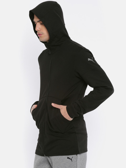 

Puma Men Black Solid Energy FZ Hooded Sporty Jacket