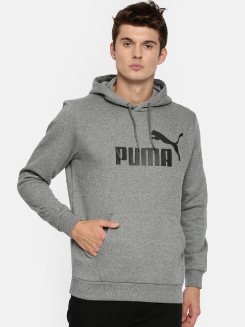 

Puma Men Grey Melange Printed ESS FL Big Hoody Sweatshirt
