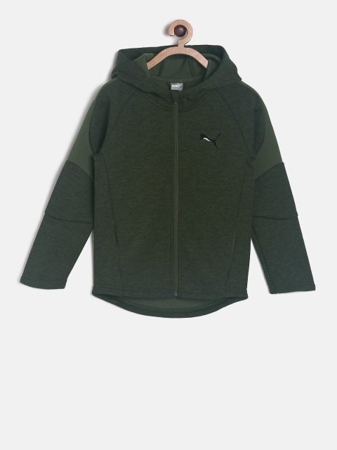 

Puma Boys Grey & Green Colourblocked Hooded Sweatshirt
