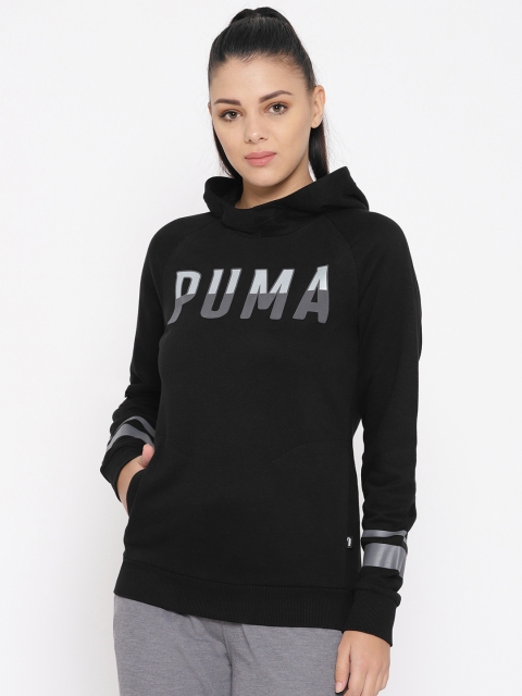 

Puma Women Black Printed ATHLETIC Hoody Sweatshirt