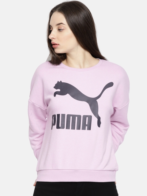 

PumaWomen Pink Printed Classics Logo Crew Sweatshirt